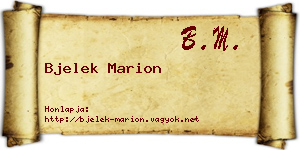 Bjelek Marion névjegykártya